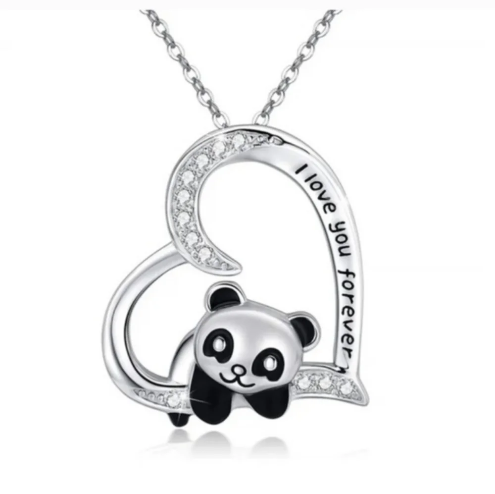Silver Panda Necklace  16-18